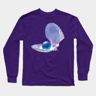 Blue Pearl In A Shell Long Sleeve T-Shirt